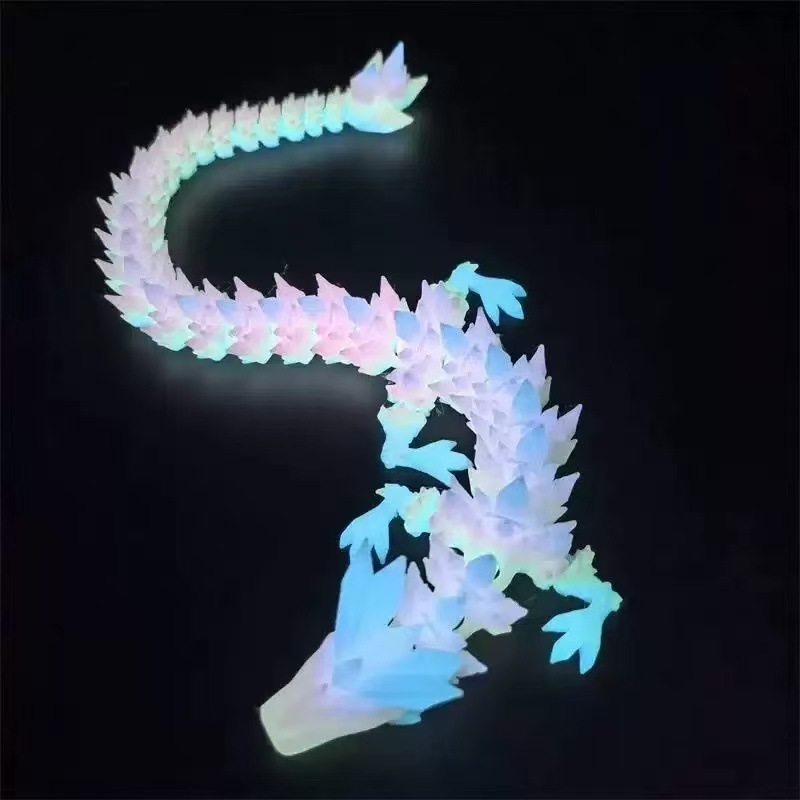 国境を越えた人気の発光ドラゴン 3D プリントドラゴングラデーションクリスタルドラゴンナイトマーケットの屋台全関節可動シミュレーションおもちゃのディスプレイ|undefined