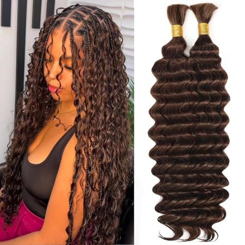 Deep Wave Perruca de cabello real Boho Braids Extensiones de cabello Human Hair Bulk Perruca de cabello