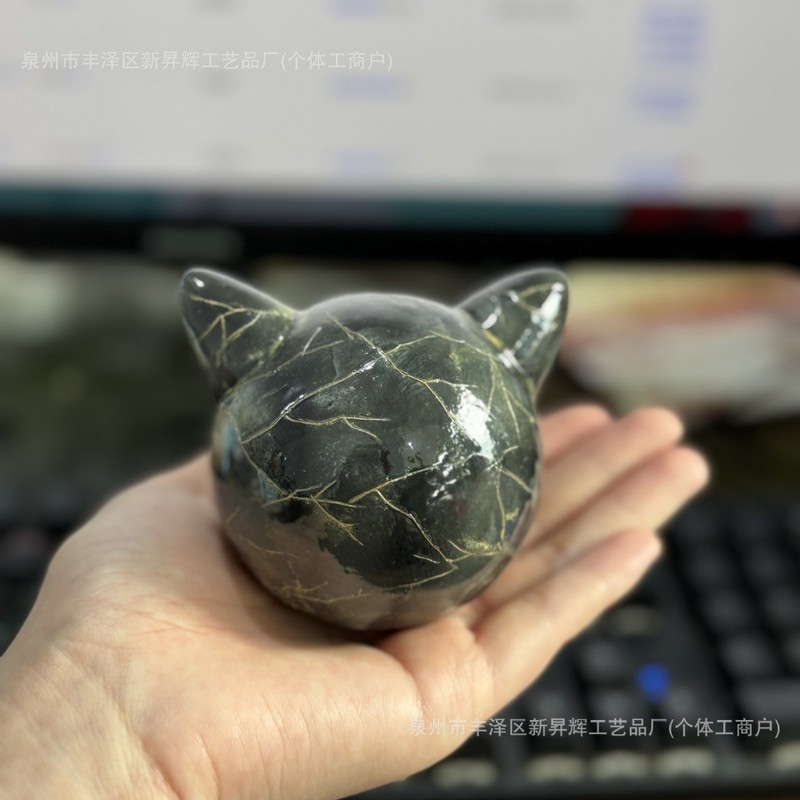 跨境新款万圣节Purrfect ball猫咪石摆件|undefined