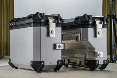Aluminum Alloy Side Box, Motorcycle trunk - 35l-right-side-case-flat-silver