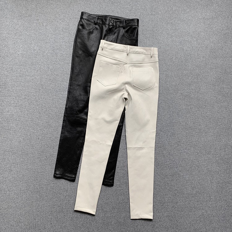 真皮皮裤1795弹力羊皮紧身小脚裤经典牛仔长裤百搭铅笔裤显瘦女裤