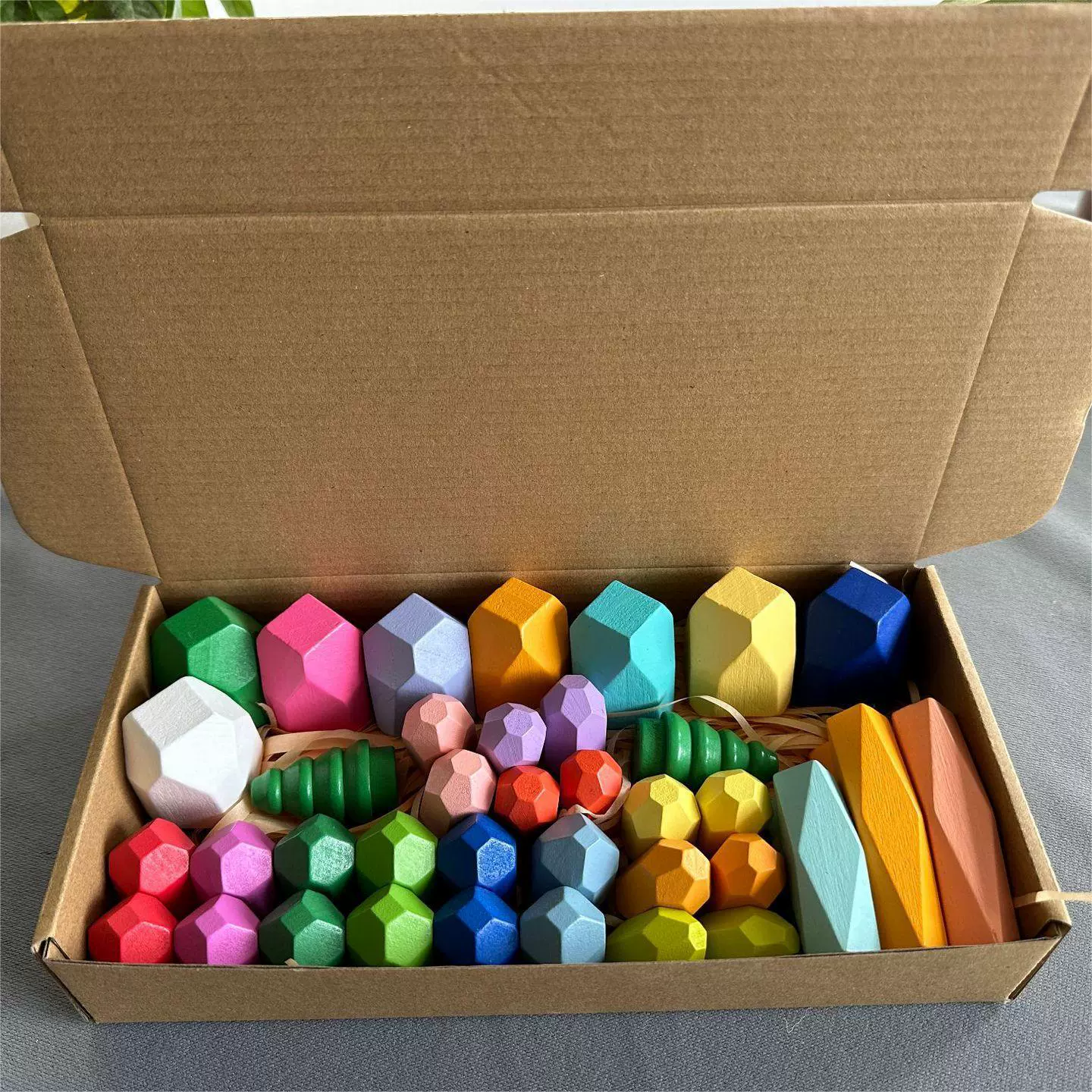 Красочная деревянная башня Montessori, конструктор, Дженга, игрушка, (跨境交易), раннее образование