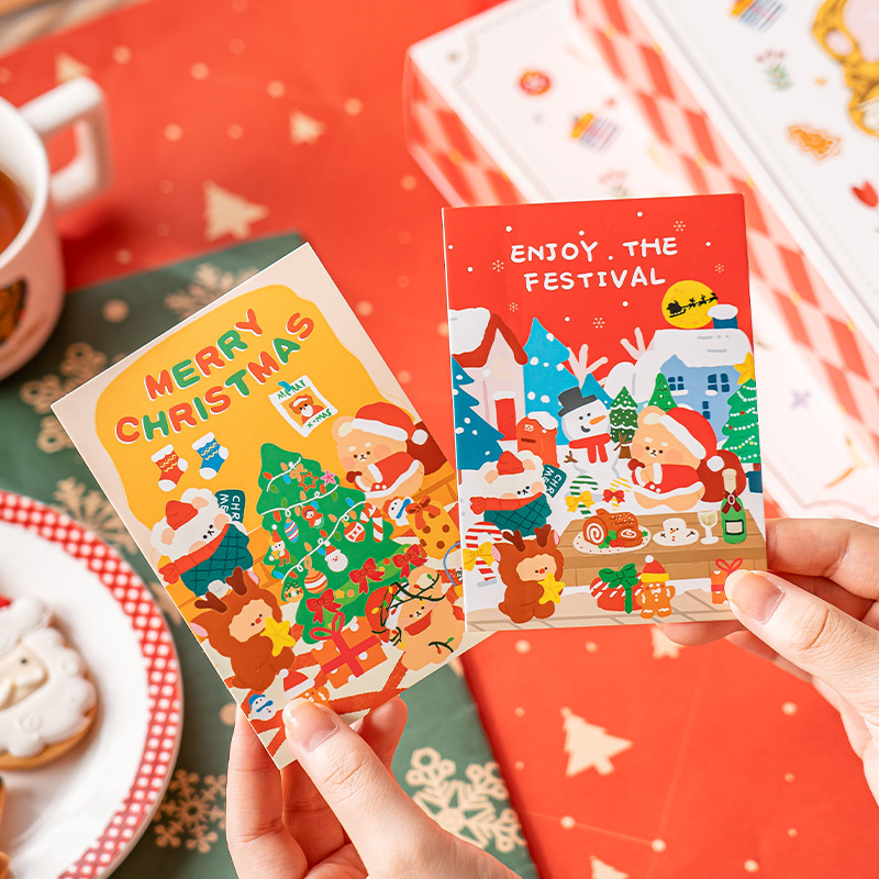 圣诞节可手写贺卡烘焙曲奇饼干蛋糕糖果鲜花礼物包装配饰卡片DIY