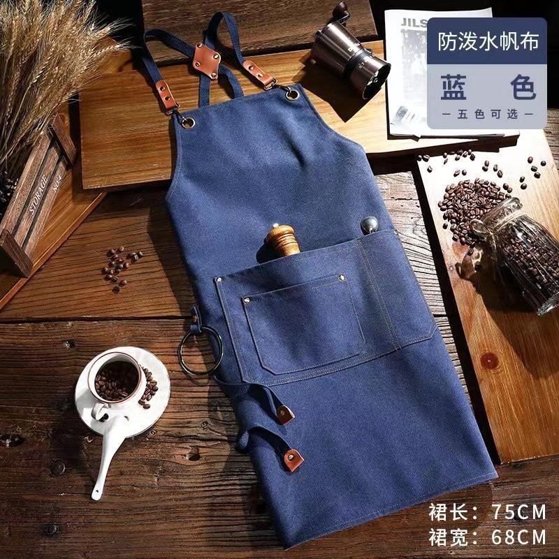 工厂防水帆布围裙定订印字餐饮厨房工作服耐脏跨境广告外贸批发|undefined