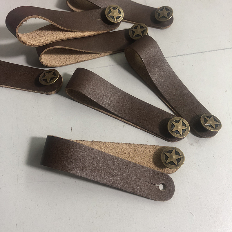 定与制各类皮条咖啡色头层牛皮吉他尤克里里绑带 手工真皮DIY皮料