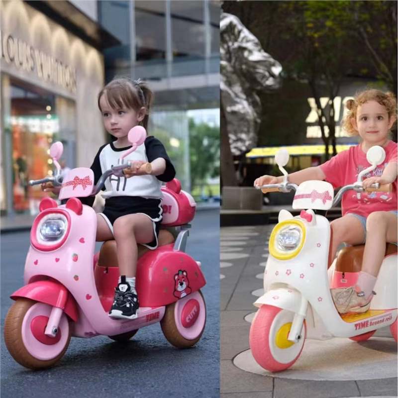 New Children's Electric Motorcycle Tricycle for Boys and Girls, Suitable for Sitting, Large Battery-Powered Toy Car for Kids