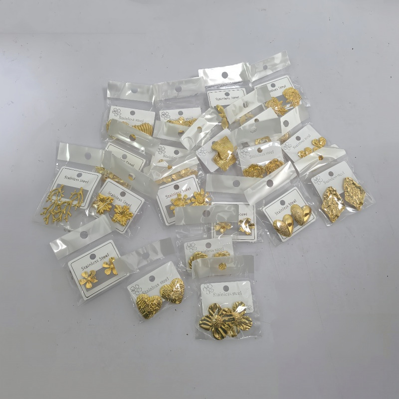 Aretes Geométricos de Corazón de Acero Inoxidable 304 Galvanizado para Mujer