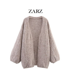 ZARZ 自制 欧美风 新款女装 洋气 时髦 休闲 百搭 无扣针织外套