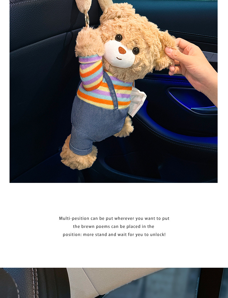 Car Tissue Box Hanging 2025 New Cute and Beautiful Doll Car Tissue Hanging Bag Female Car Tissue Box