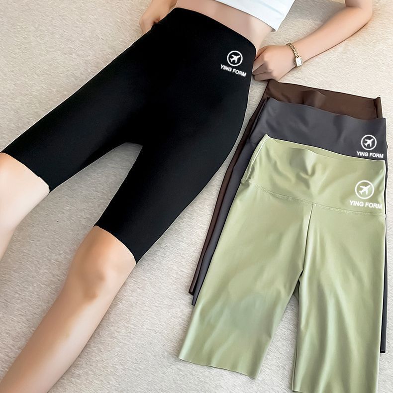 Piel de tiburón polainas de cinco puntos ropa exterior de las mujeres anti-exposición levantamiento de la cadera delgada apretada verano Pantalones cortos de yoga pantalones de Barbie image 4