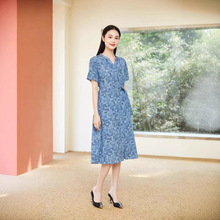 杭州大码桑蚕丝连衣裙拿货 真我如丝真丝连衣裙 品牌撤柜女装尾货