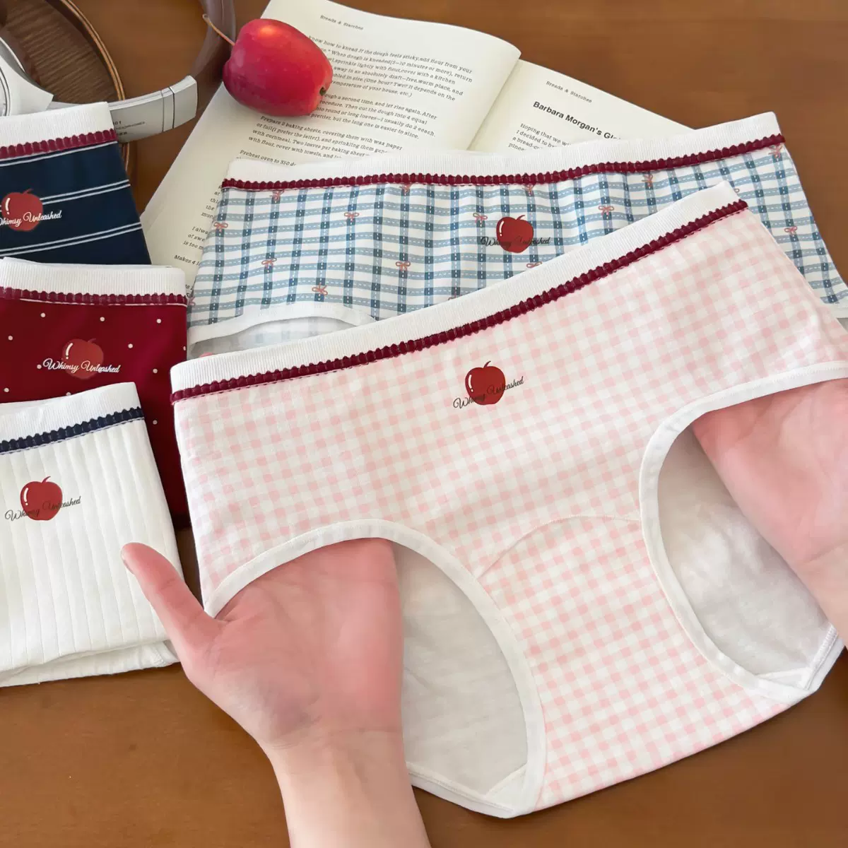 9712甜美少女“苹”安A类女内裤﻿女士三角裤新疆棉纯棉加长裆10A