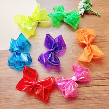 跨境热销儿童PVC透明款发夹 5英寸蝴蝶结头饰 夏日清凉款女孩发饰