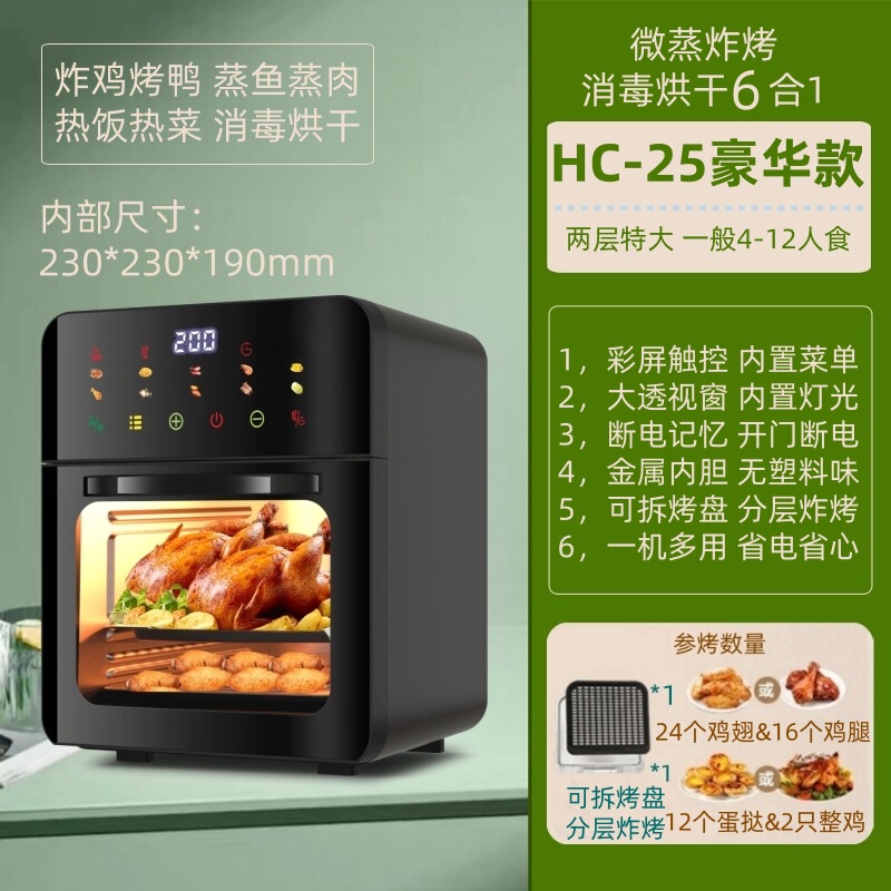 ドイツ精選可視空気フライヤー2025新型家庭用大容量多機能スマート電子レンジ電気オーブン|undefined