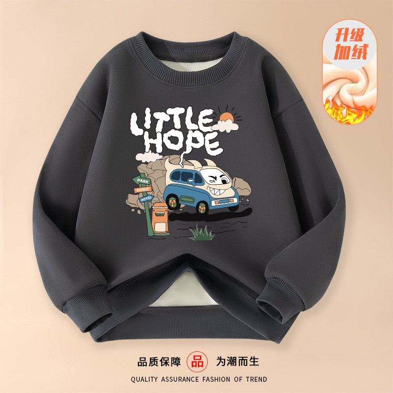 Velvet sweatshirt travel car iron gray