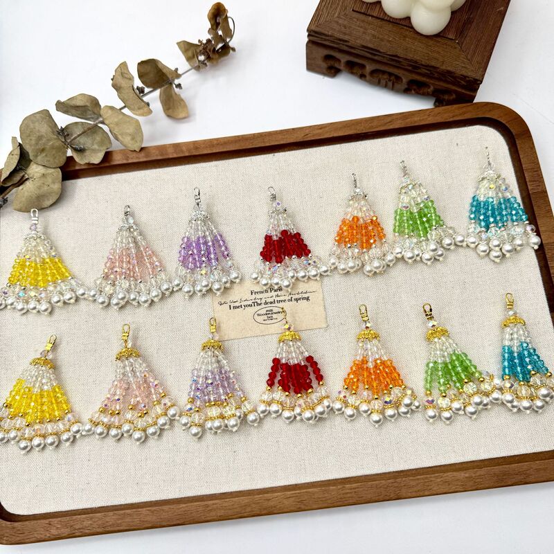 Handmade Beaded Spinel Crystal Tassel Pendant, Song Brocade Pendant, Pressed Lapel with Hairpin Accessories Handmade Beaded Spinel Crystal Tassel Pendant, Song Brocade Pendant, Pressed Lapel with Hairpin Accessories