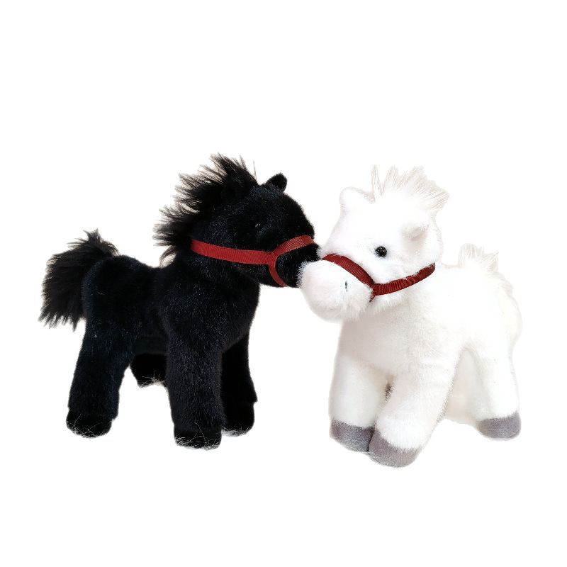 Linda muñeca pony peluche caballo dragón blanco pequeña muñeca de trapo caballo oscuro regalo de cumpleaños para niños muñeca de zoológico