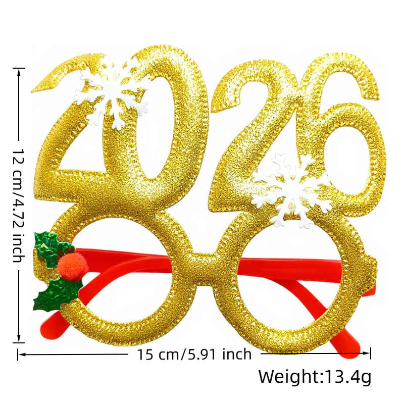工厂现跨境新款2026新年发箍2026新年眼镜雨新年跨年节日装扮|undefined