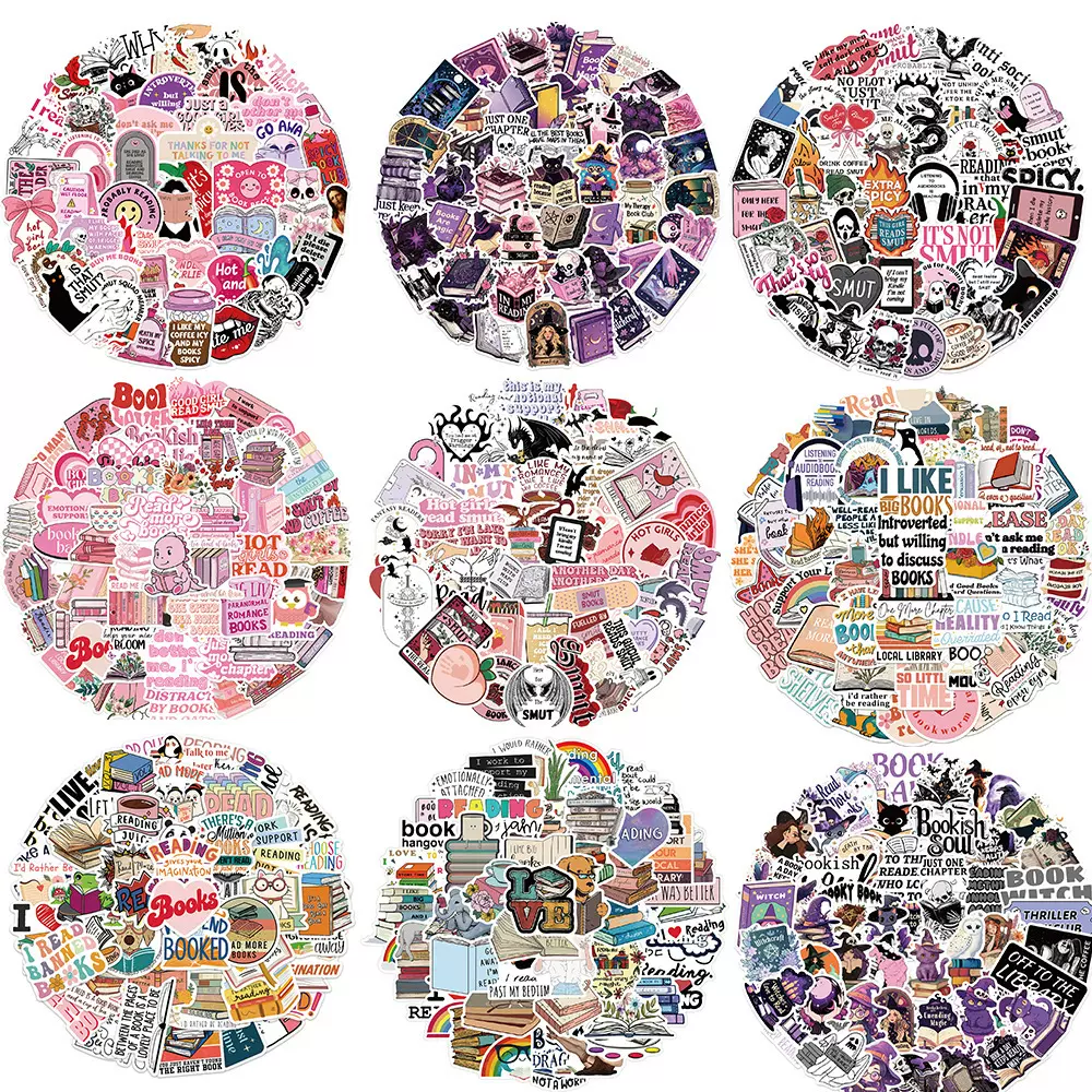 多款50张卡通阅读书籍smut涂鸦贴纸装饰吉他笔记本行李箱DIY