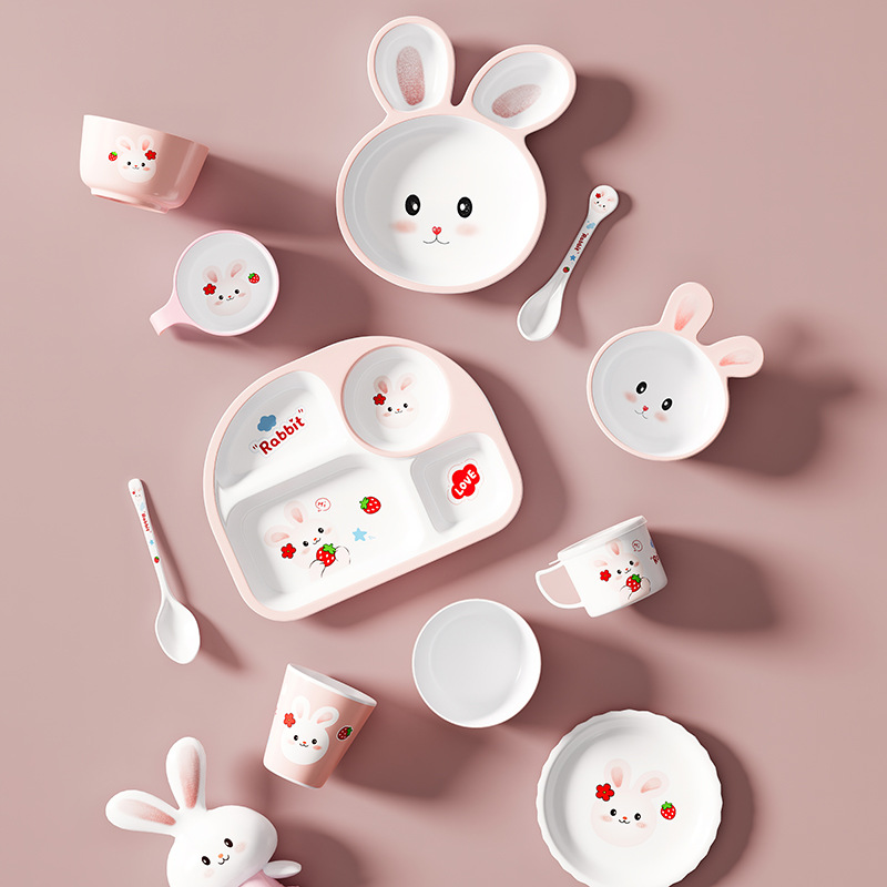 Baby Dinner Plate, Kidsren's Tableware Set, Divided Cartoon Cute Kindergarten Home Eating Bowl, Baby Food Bowl