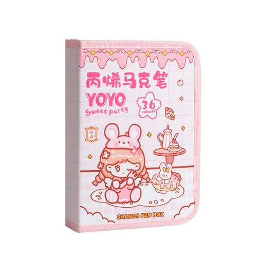Water-based acrylic marker pen storage bag set 48 colors children's art DIY painting brushes large capacity waterproof color pens