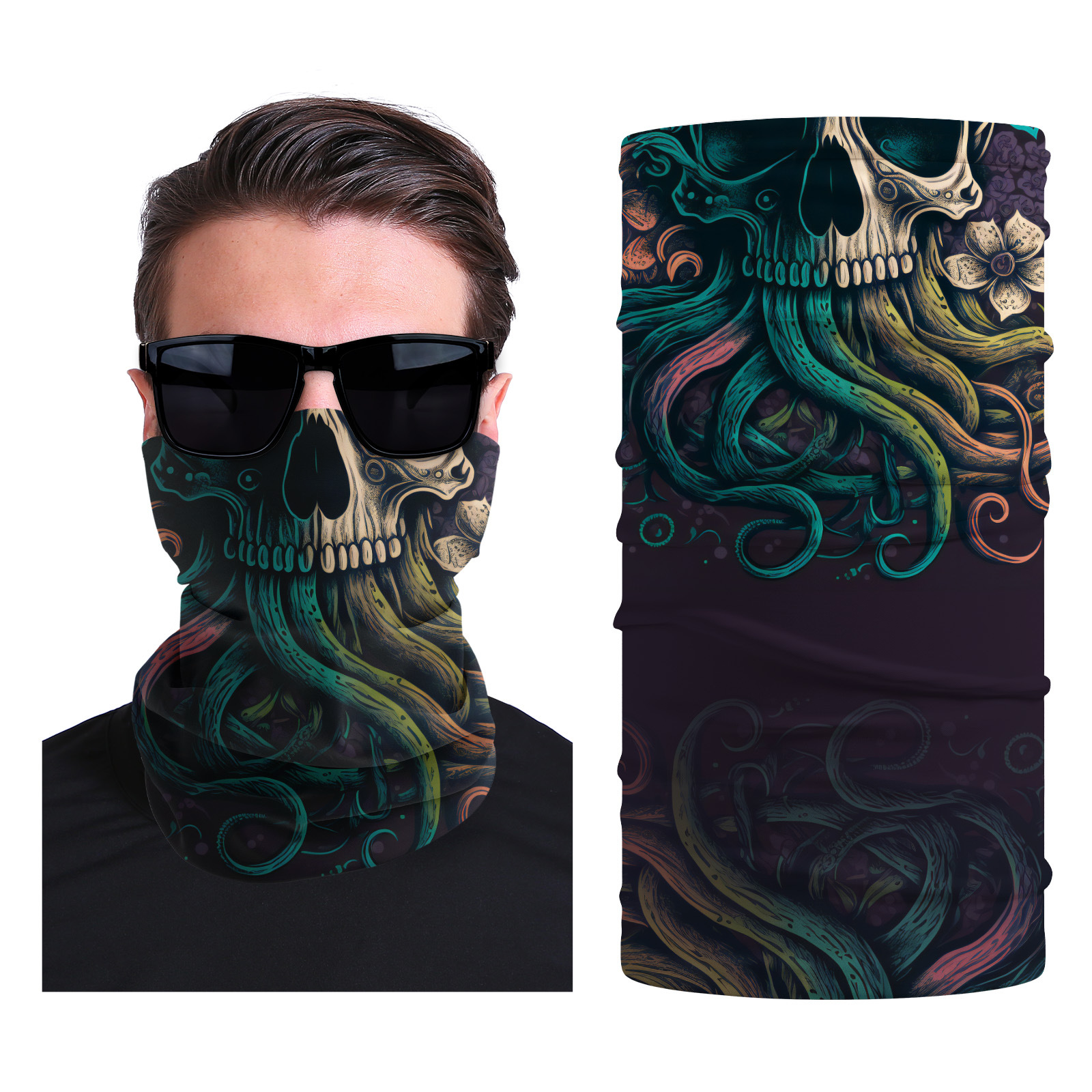 Xun hui transfronterizo media cara cráneo bufanda mágica sombrilla de viaje al aire libre máscara de equitación cuello de protección uv