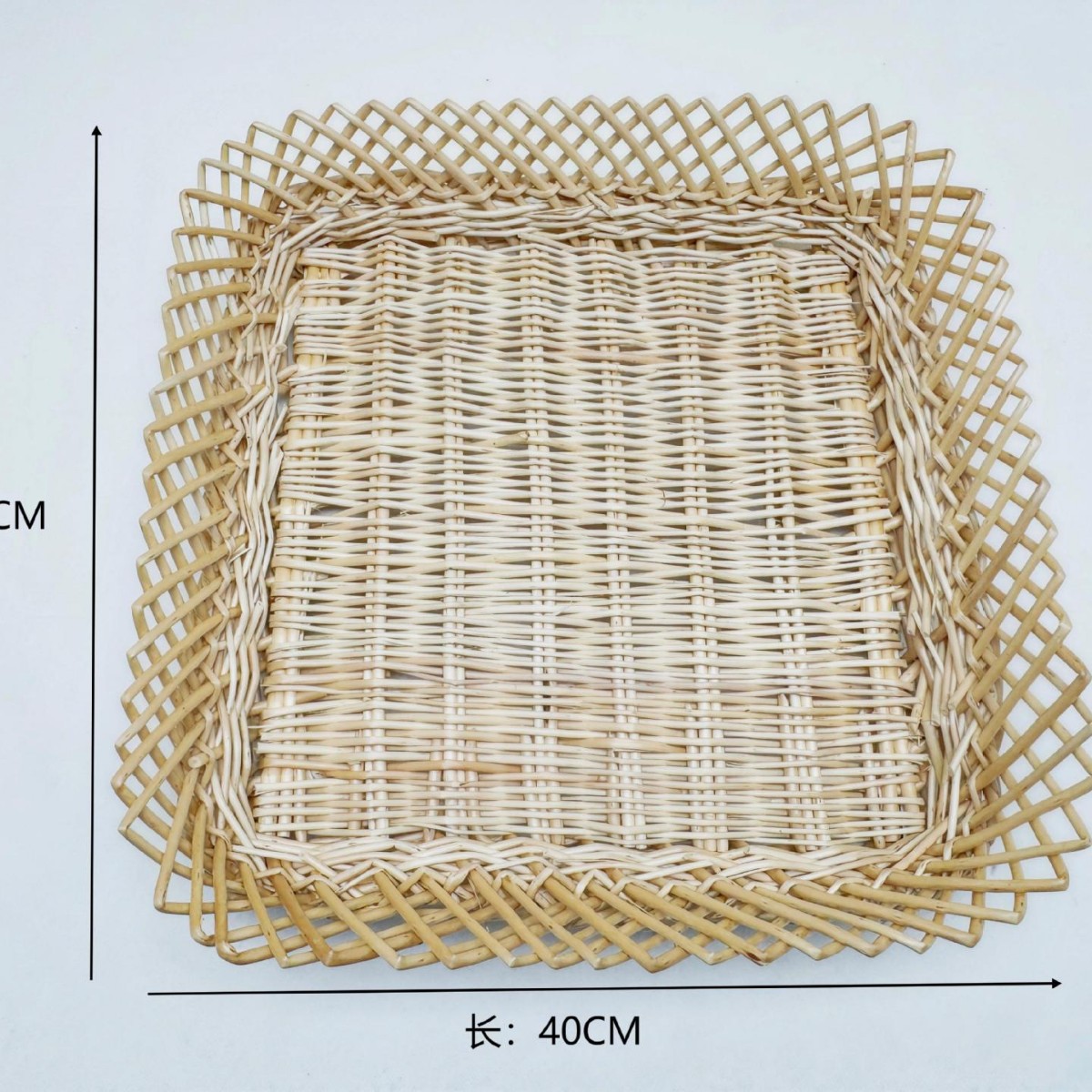 Pan de almacenamiento de mimbre y ratán, canasta de pan al vapor, plato de frutas, bandeja hecha a mano tejida natural, plato de postre, plato de almacenamiento