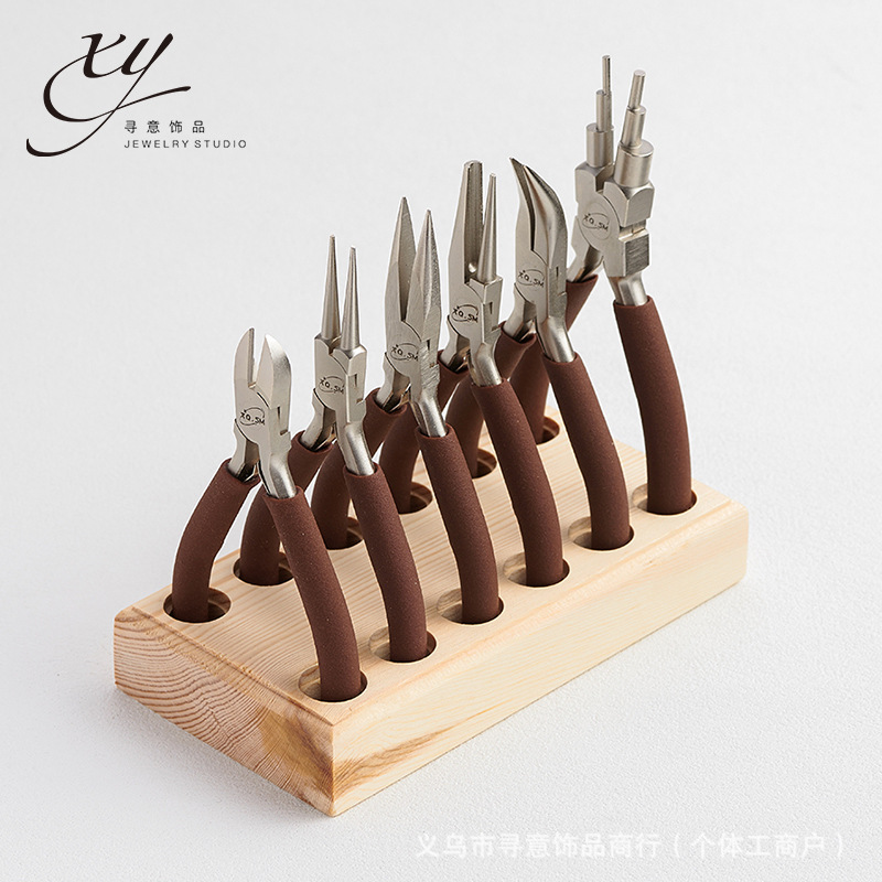 珠宝钳进口碳钢高端剪钳手工diy串珠绕线工具尖嘴钳圆嘴钳弯嘴钳