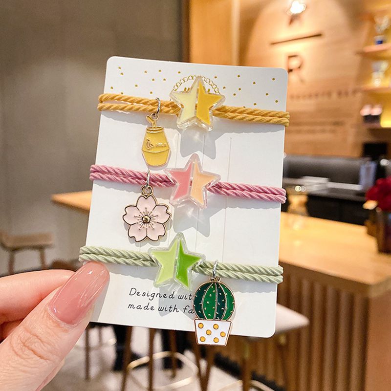 Deseando estrella pulsera banda para el cabello de doble uso pequeña banda de goma Internet celebridad ins banda de goma banda para el cabello Sweet Girl estilo coreano accesorios para el cabello