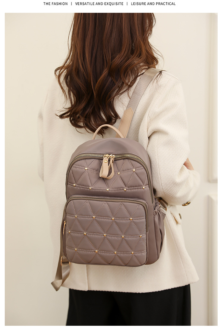 Square Shape Waterproof 17 Inch Solid Color Daily Women's Backpack