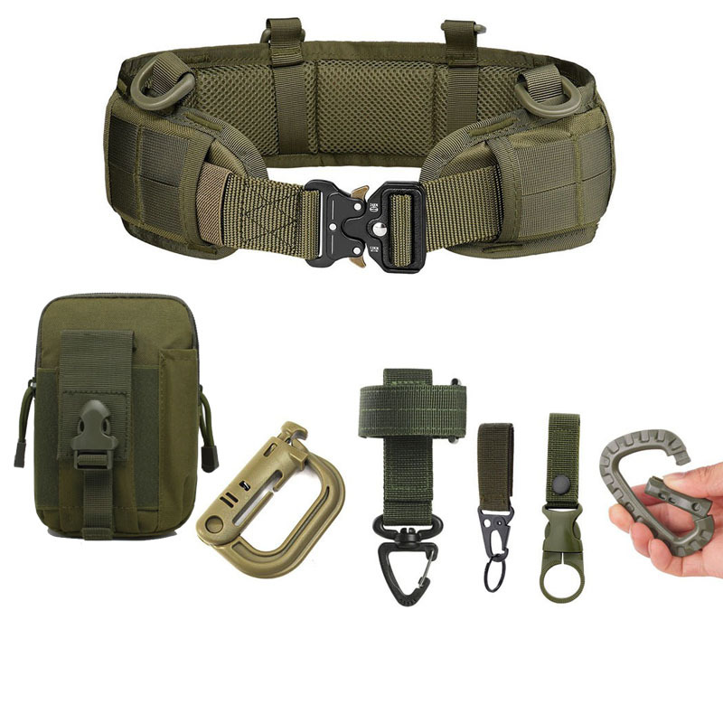Cinturón táctico Molle para exteriores, para entrenamiento de CS en la vida real, cinturón multifuncional con múltiples combinaciones.