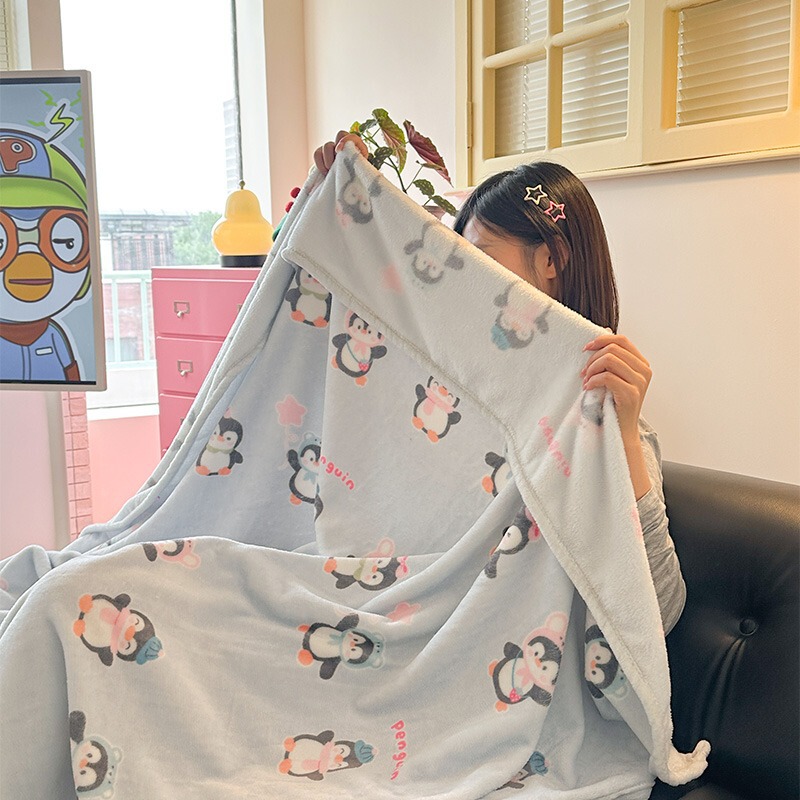冬季加绒加厚保暖双面印花牛奶绒毛毯空调毯学生宿舍午睡毯子床单|undefined