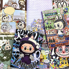 新しい落書きラブブ a5 カラー ページ ハードシェル ノートブックかわいい漫画ハンドブック学生ノート labubu