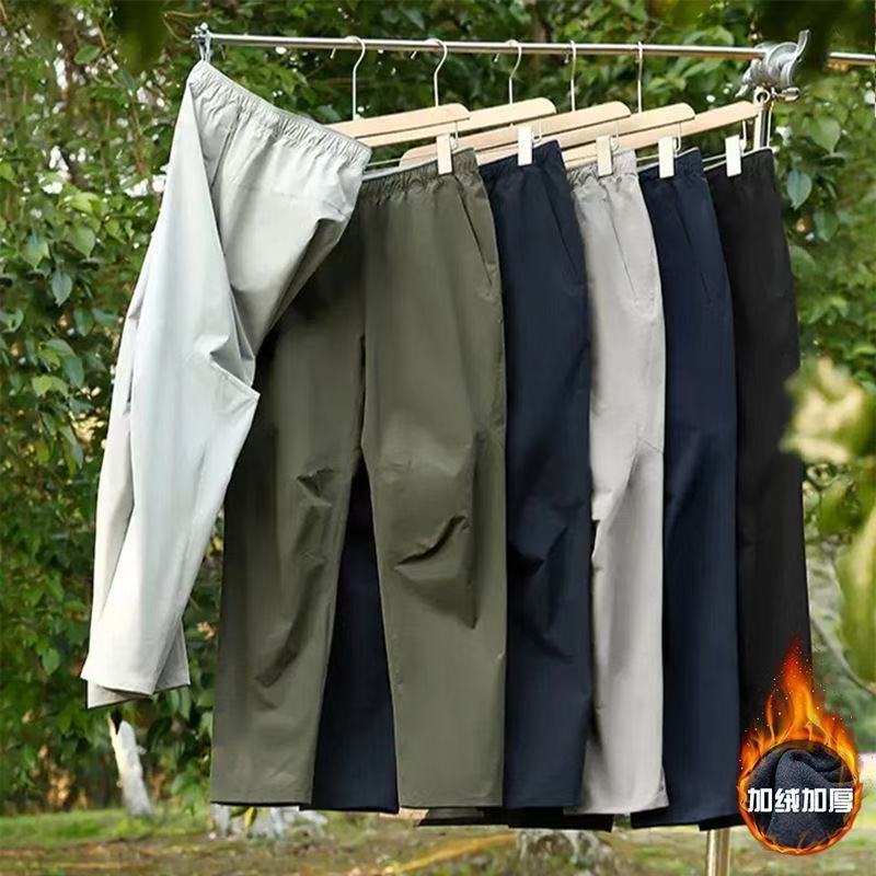 Foreign Trade Cross-Border 2025 Winter Velvet Vertical Zipper Functional Pants Outdoor Casual Pants Mountaineering Hiking Soft Shell Pants
