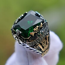 H 76094 Jade Inlaid Men's Ring �����Ƕ��ʿ��ָ�羳����
