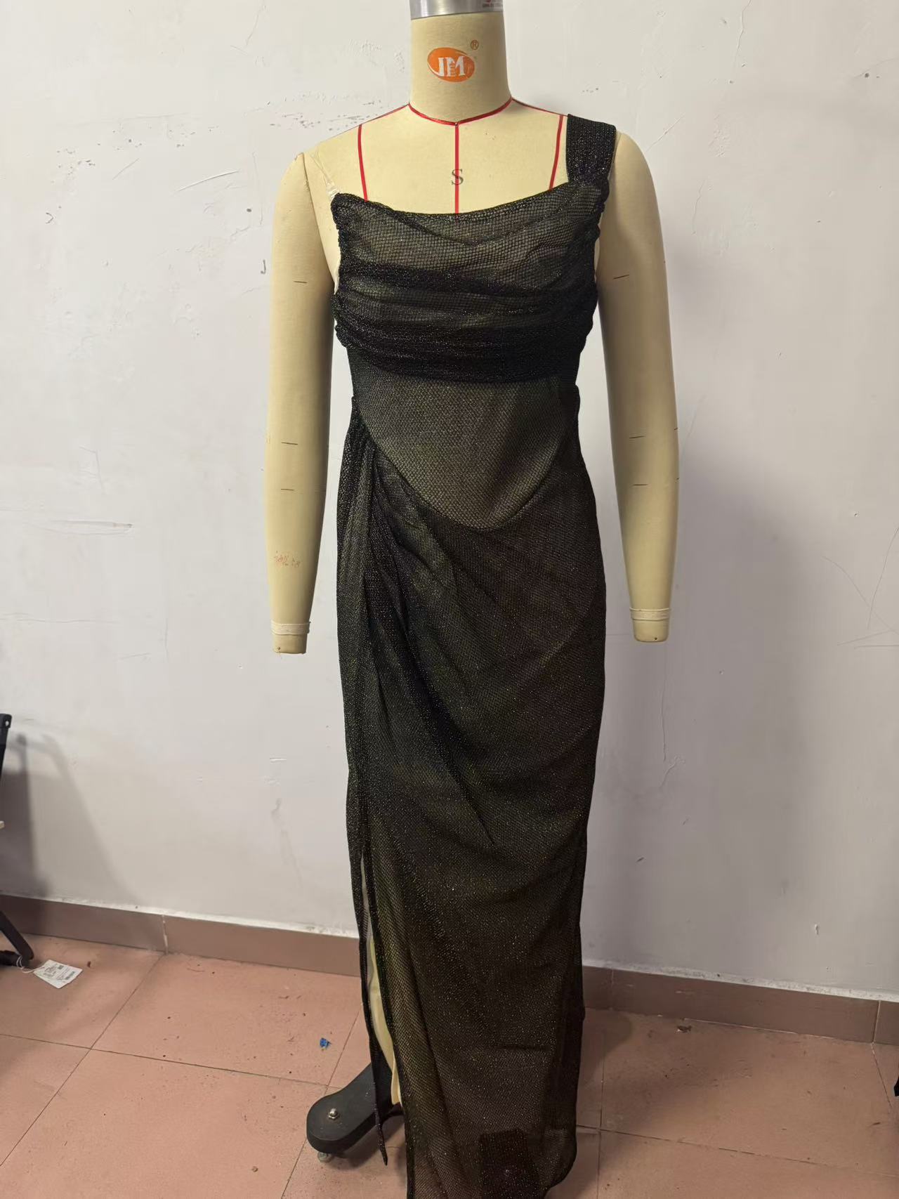 Wholesale Women's Simple Style Zipper Solid Color Cocktail Party Oblique Collar Sleeveless Party Dress display picture 2