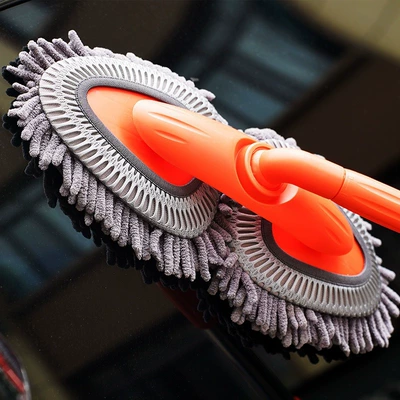 Car cleaning tools: soft bristles, retractable long handle
