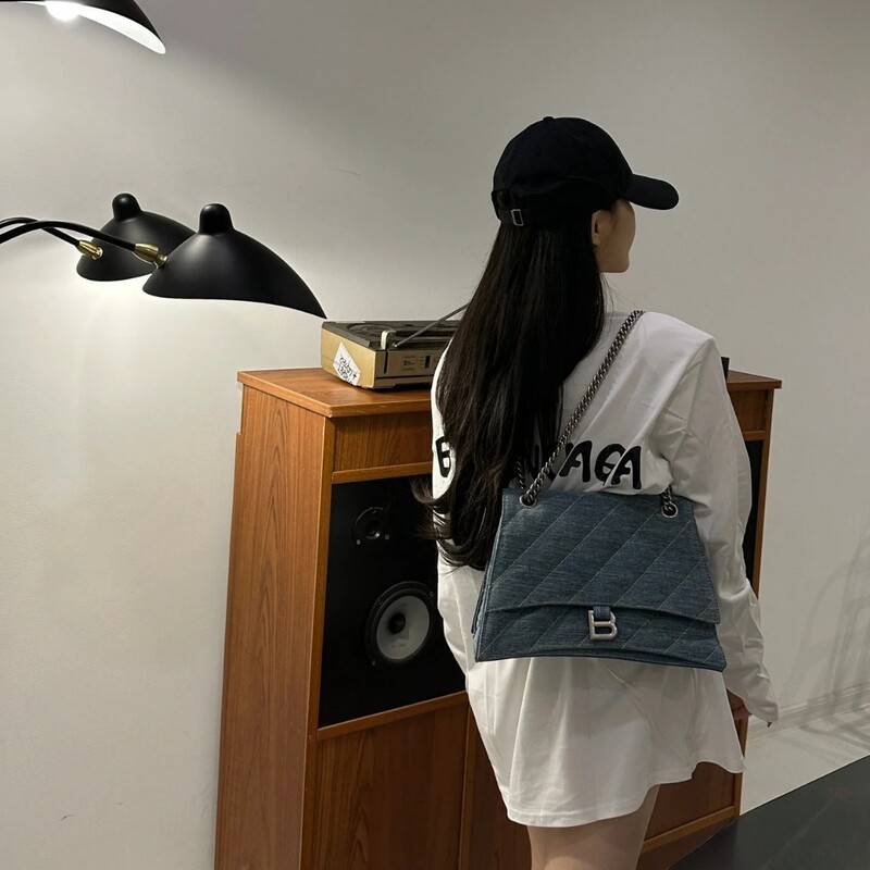 B家 真皮沙漏包女25高级感链条包头层牛皮百搭斜挎包单肩腋下包女|undefined