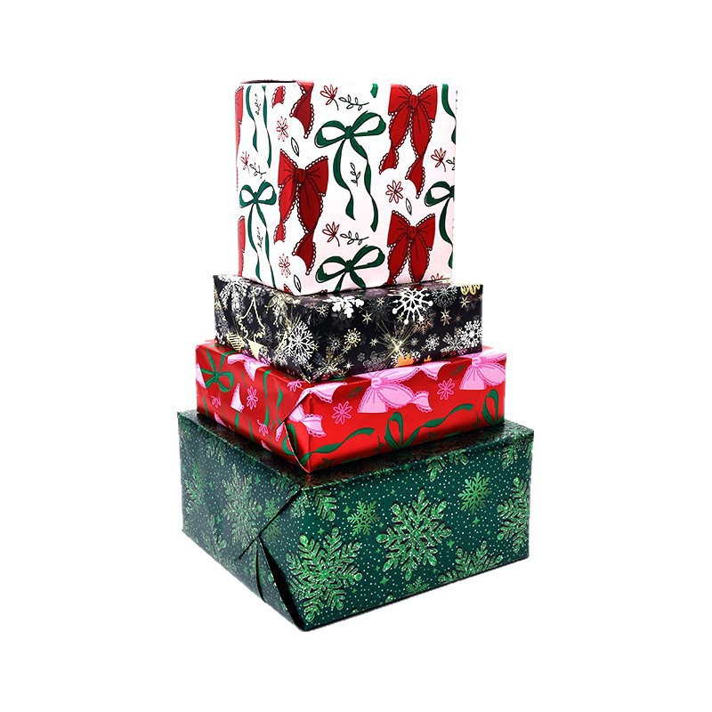 Transfronterizos para Amazon nuevo papel de aluminio de gran tamaño de papel de embalaje de regalo de cartas de copo de nieve de Navidad
