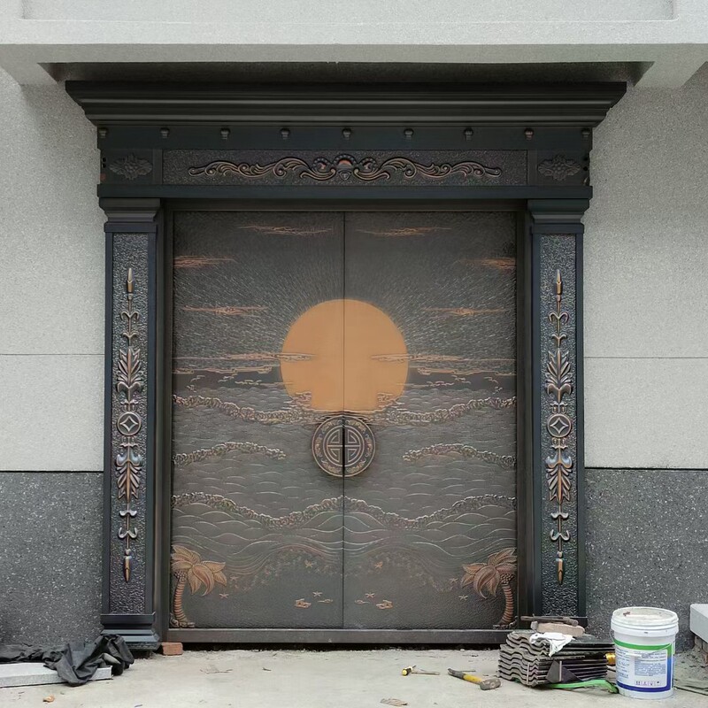 Cast Aluminum Door Folio House Gate Zinc Alloy Imitation Cast Aluminum Double Door Entry Door Household Single and Double Open Mother-in-law Anti-theft Door Cast Aluminum Door Folio House Gate Zinc Alloy Imitation Cast Aluminum Double Door Entry Door Household Single and Double Open Mother-in-law Anti-theft Door