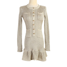 秋冬新款名媛辣妹连衣裙女圆领修身气质显瘦法式长袖千金A字短裙