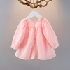 Spring dress with sleeves, children's small princess costume girl's to go out, long sleeve, western style, Korean style