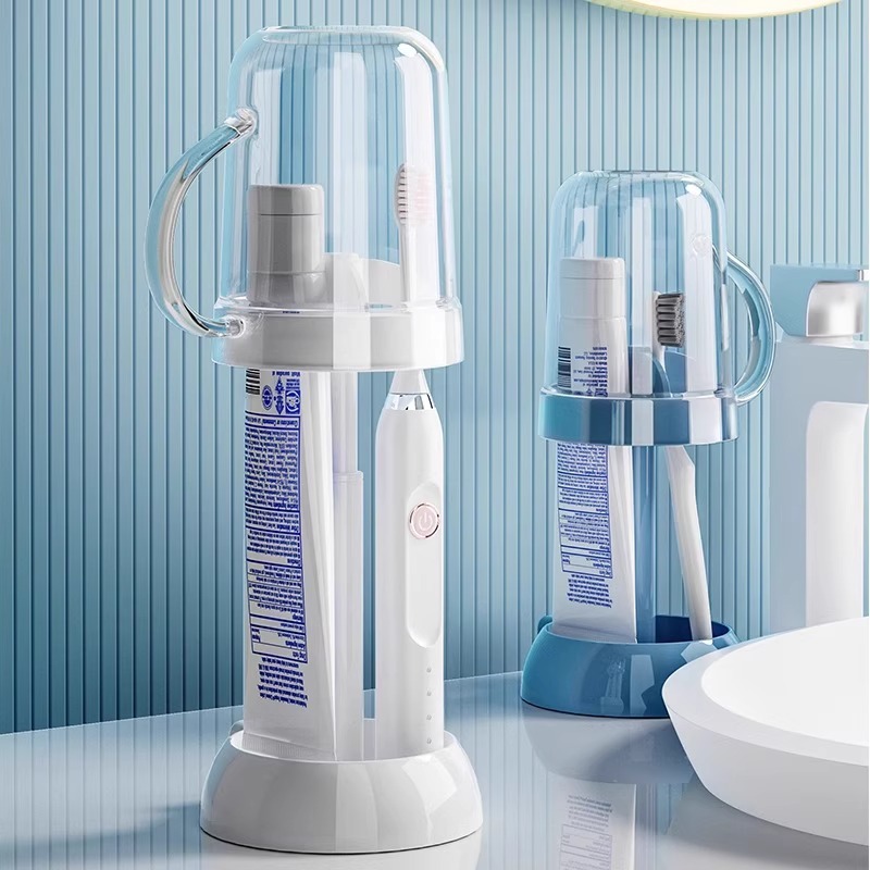 Wall Mounted Toothbrush And Cup Holder For Bathroom Storage_voghion.com