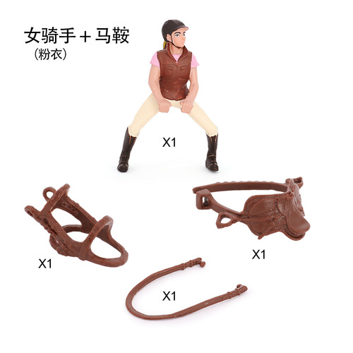 Children's simulation animal toys wild animal model set horse white horse thousand li horse athletic rider jockey