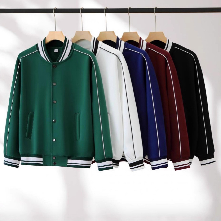 Autumn Baseball Uniform Custom Logo Retro Cotton Baseball Uniform Sweatshirt Jacket Class Uniform Sportswear Printing and Embroider