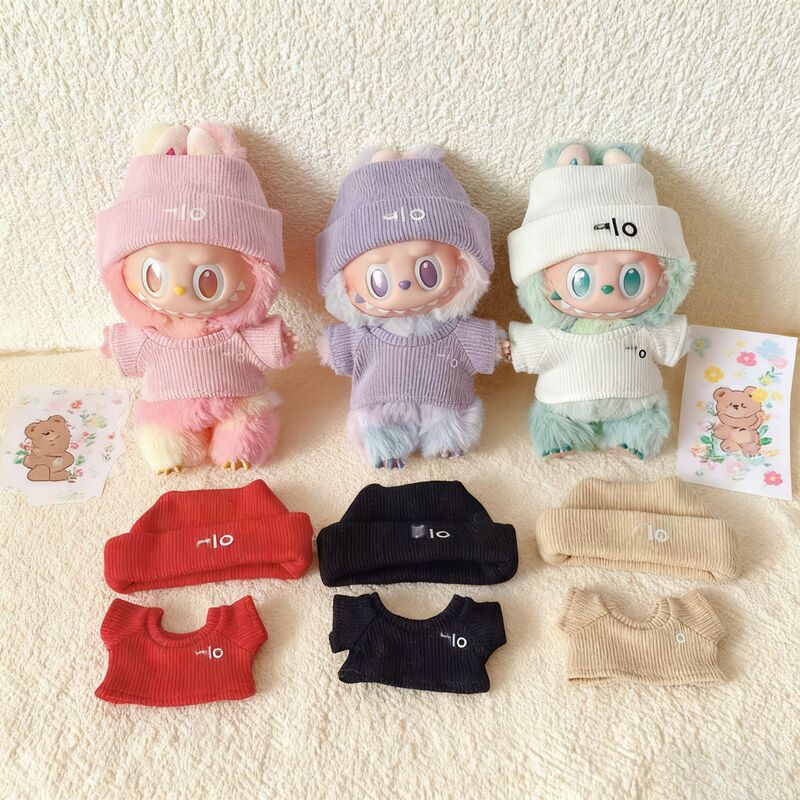Labubu Baby Clothes Vinyl Doll Handmade Tennis Racket Clothes Decoration First, Second and Third Generation 17cm Labubu Sports Suit