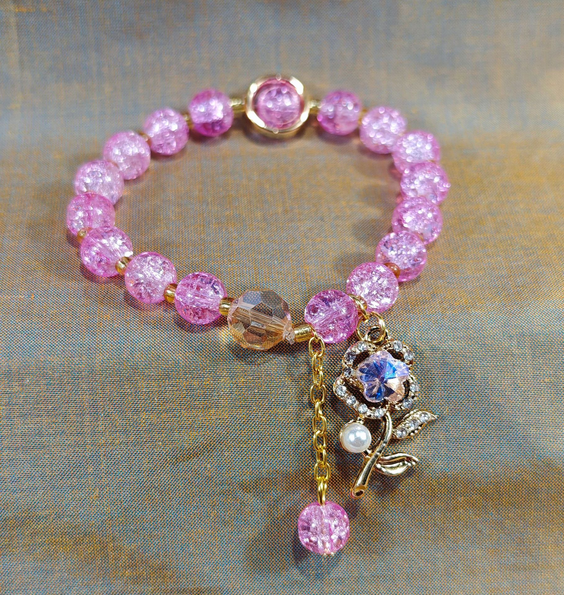 Las celebridades de Internet retro transfronterizas suelen ser todo-fósforo pulsera elástica de estilo ins simple pulsera de moda de lujo ligero, joyería de temperamento