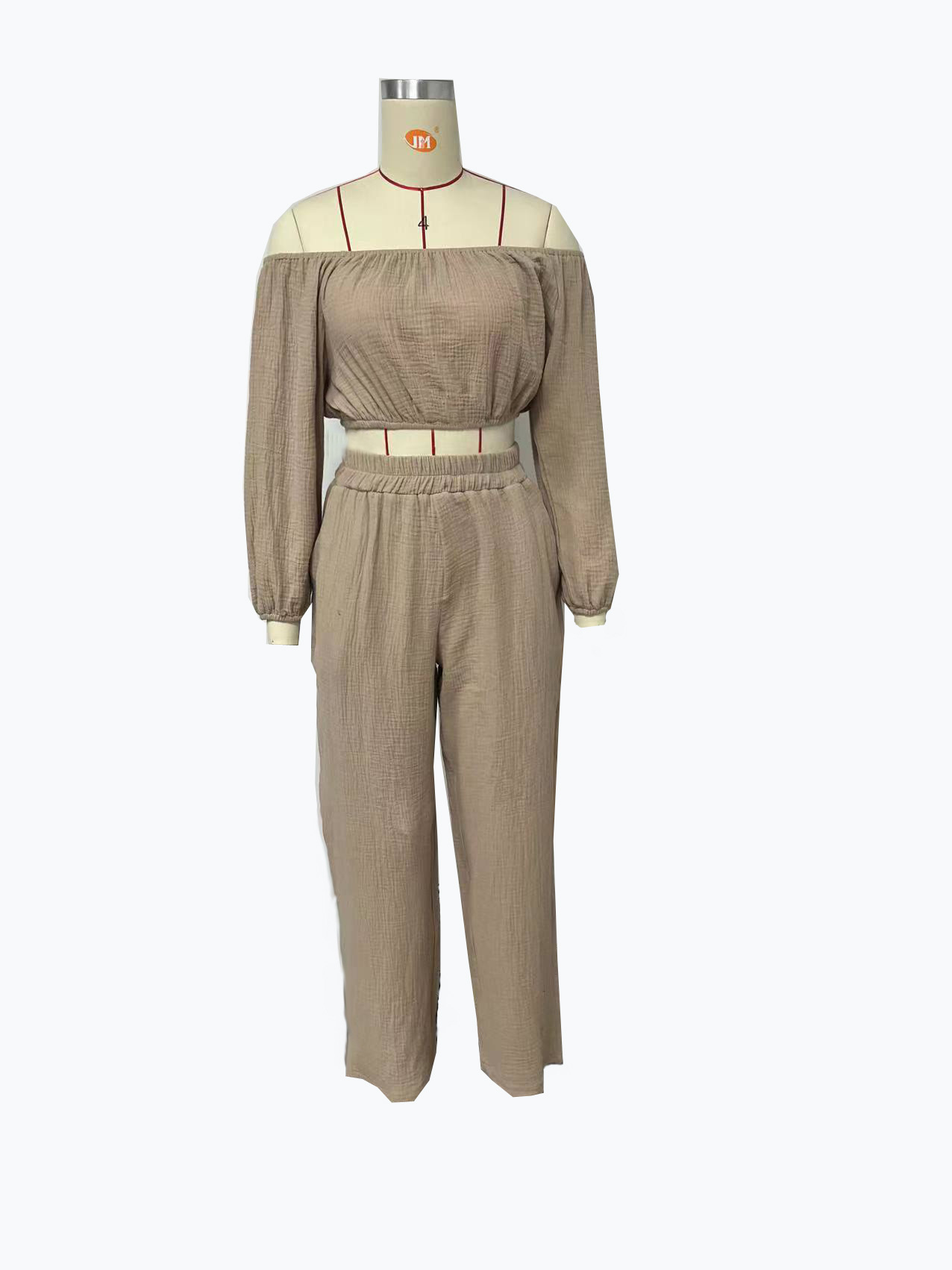 315g Weight Holiday Daily Women's Sexy Streetwear Solid Color Polyester Pleated Pant Co-ord Set Pants Sets