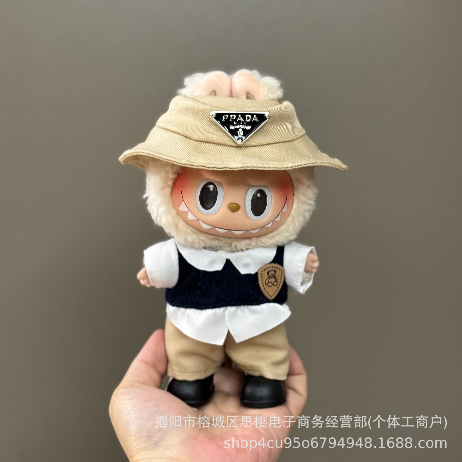 Solo la ropa es adecuada para la ropa de bebé Rabubu de 123 generaciones Labubu ropa colgante de 17cm muñeca traje de felpa falda