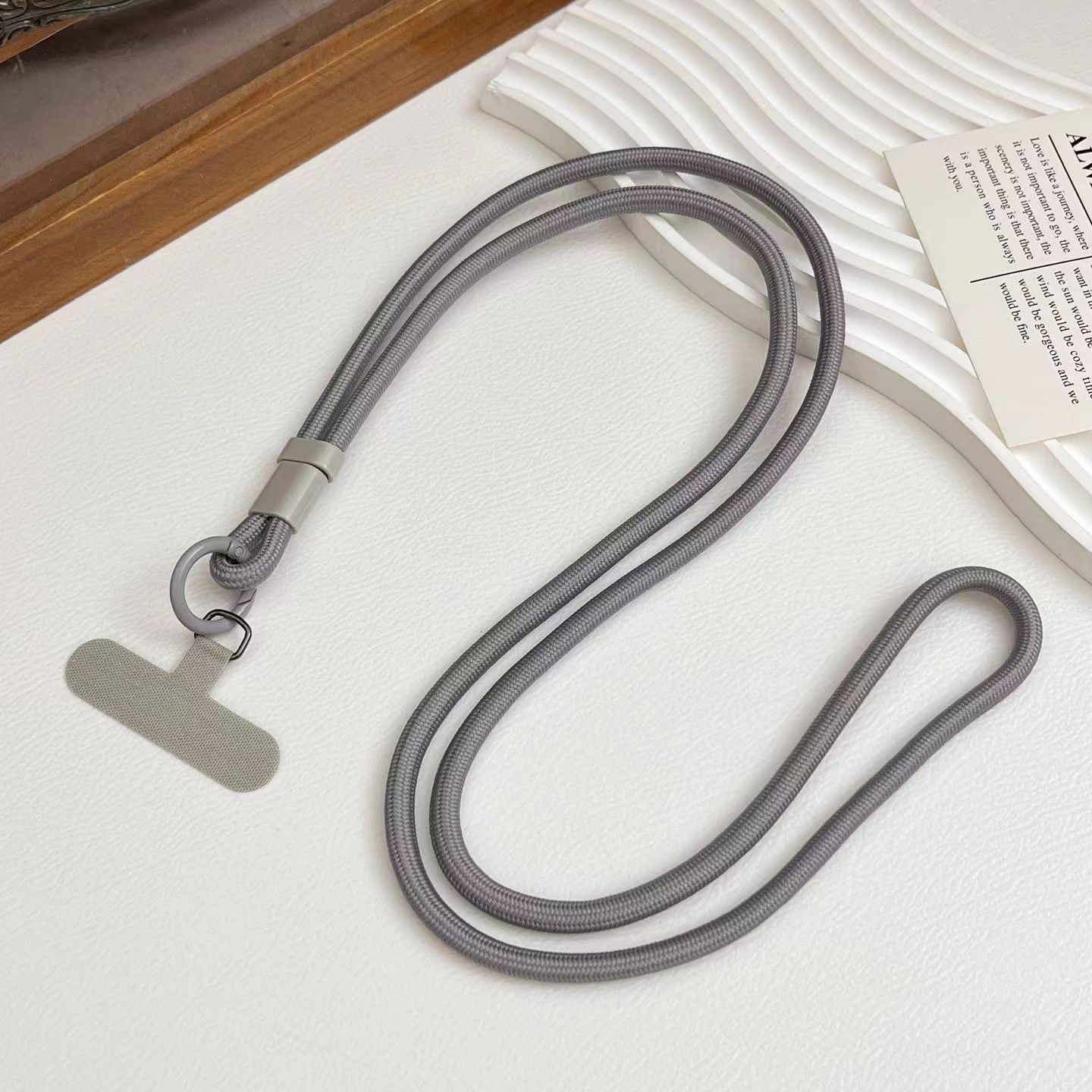 Cerradura ajustable, color sólido, cordón para teléfono móvil, mensajero, cuello colgante, cuerda de nailon de doble uso, tejido fuerte, duradero, anti-pérdida y anti-caída